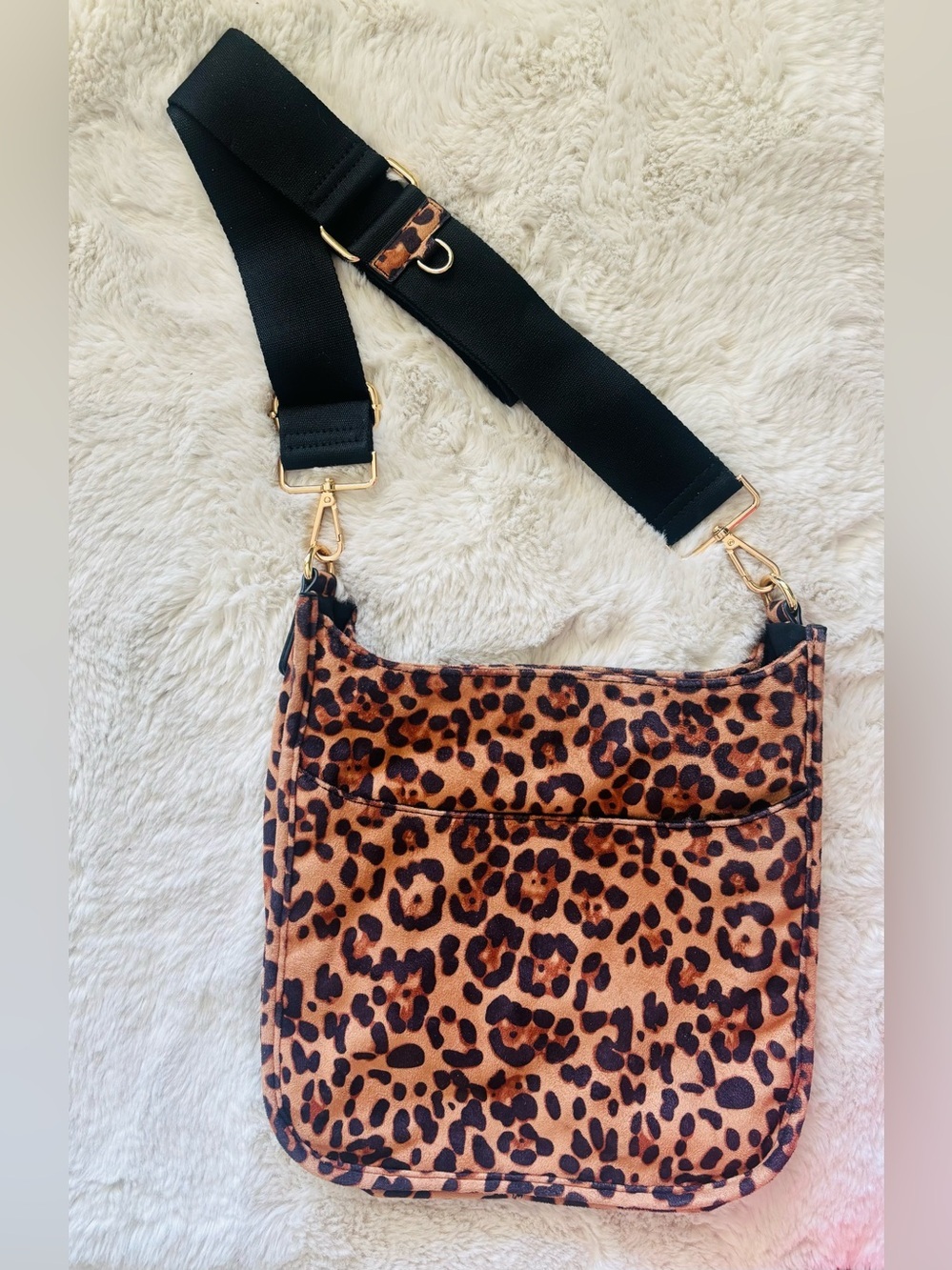 Ah-dorned Leopard Print Messenger Bag Crossbody Purse
